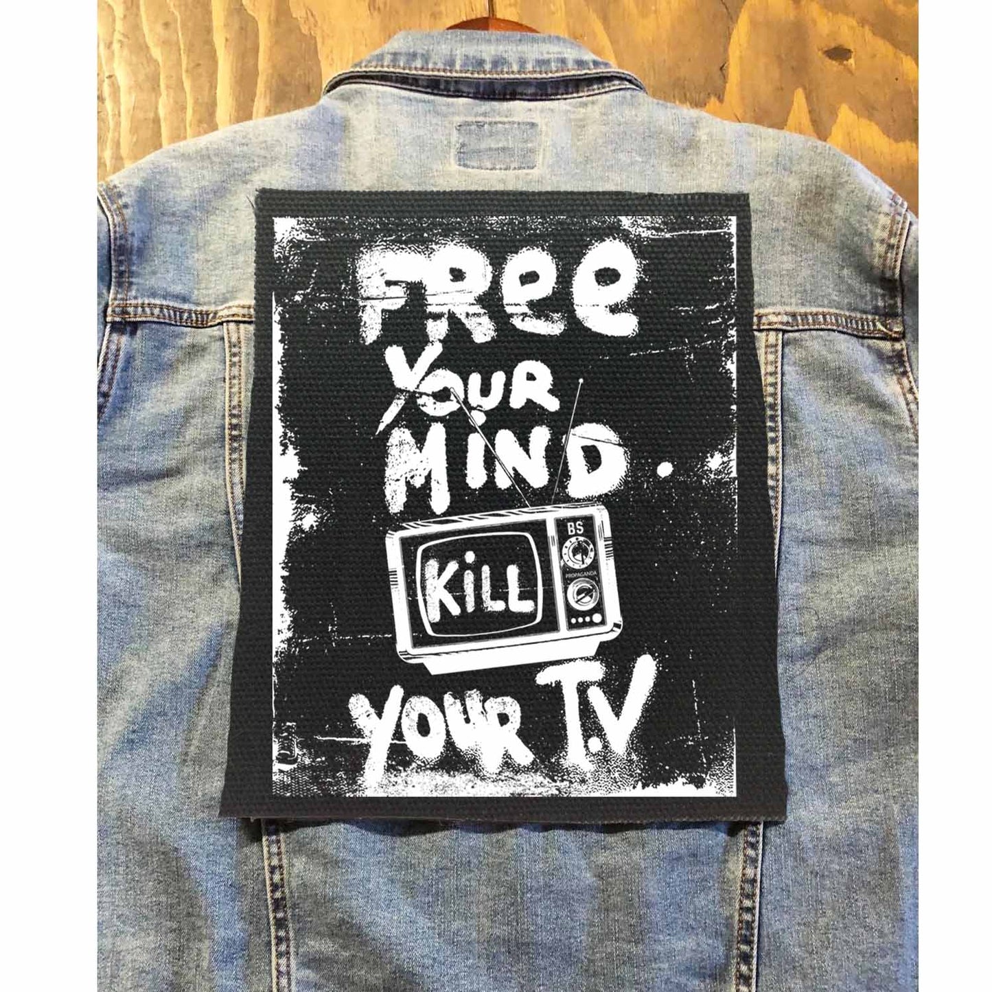Punk Protest Patch, Free Your Mind Kill Your TV