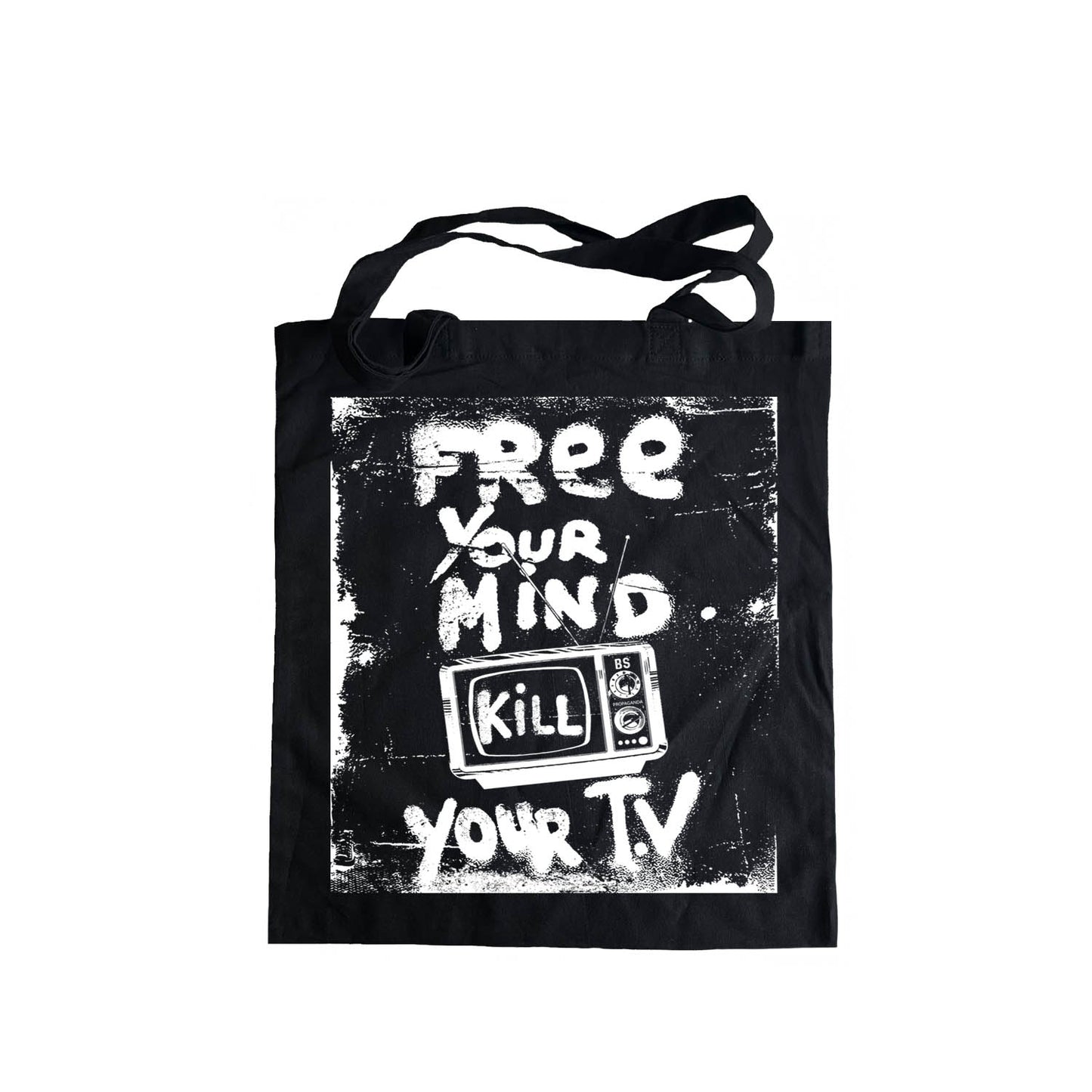 Protest Punk Tote Bag, Free Your Mind Patch, Fuck The System, Anti Establishment, Social Media