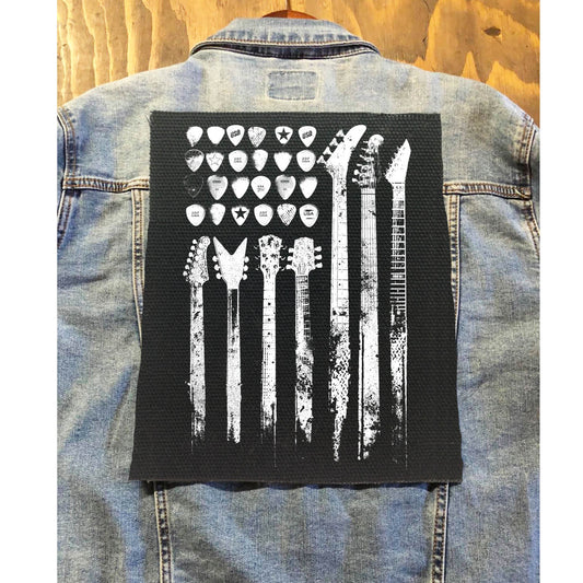American Guitar-Style Flag back patch, Unleash Your Inner Rock Star"Electric guitar flag