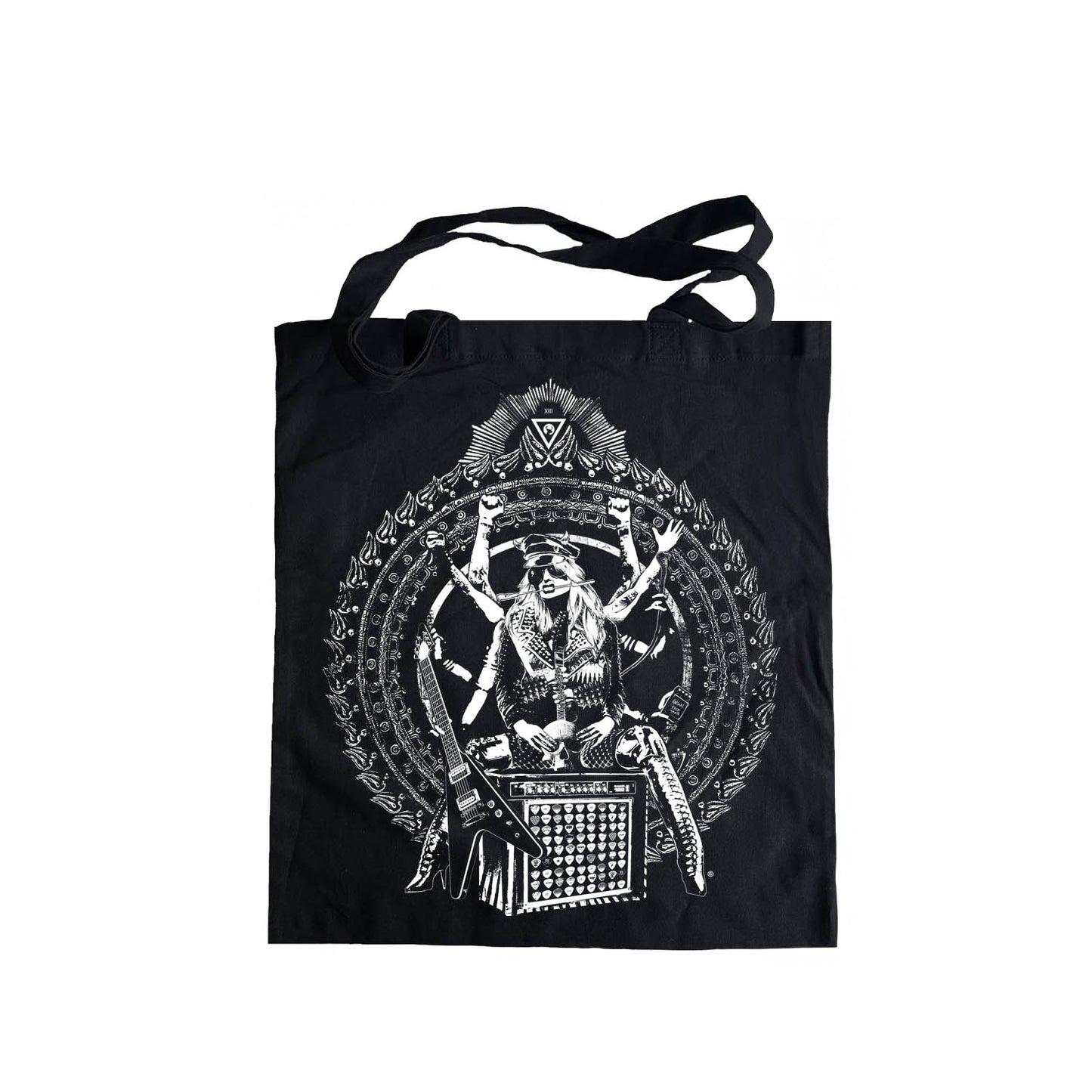 Guitar Shiva Tote Bag, Graphic Tote Bag, Heavy Metal Tote, Guitar Gift, Hindu deity Shiva, Tattoo