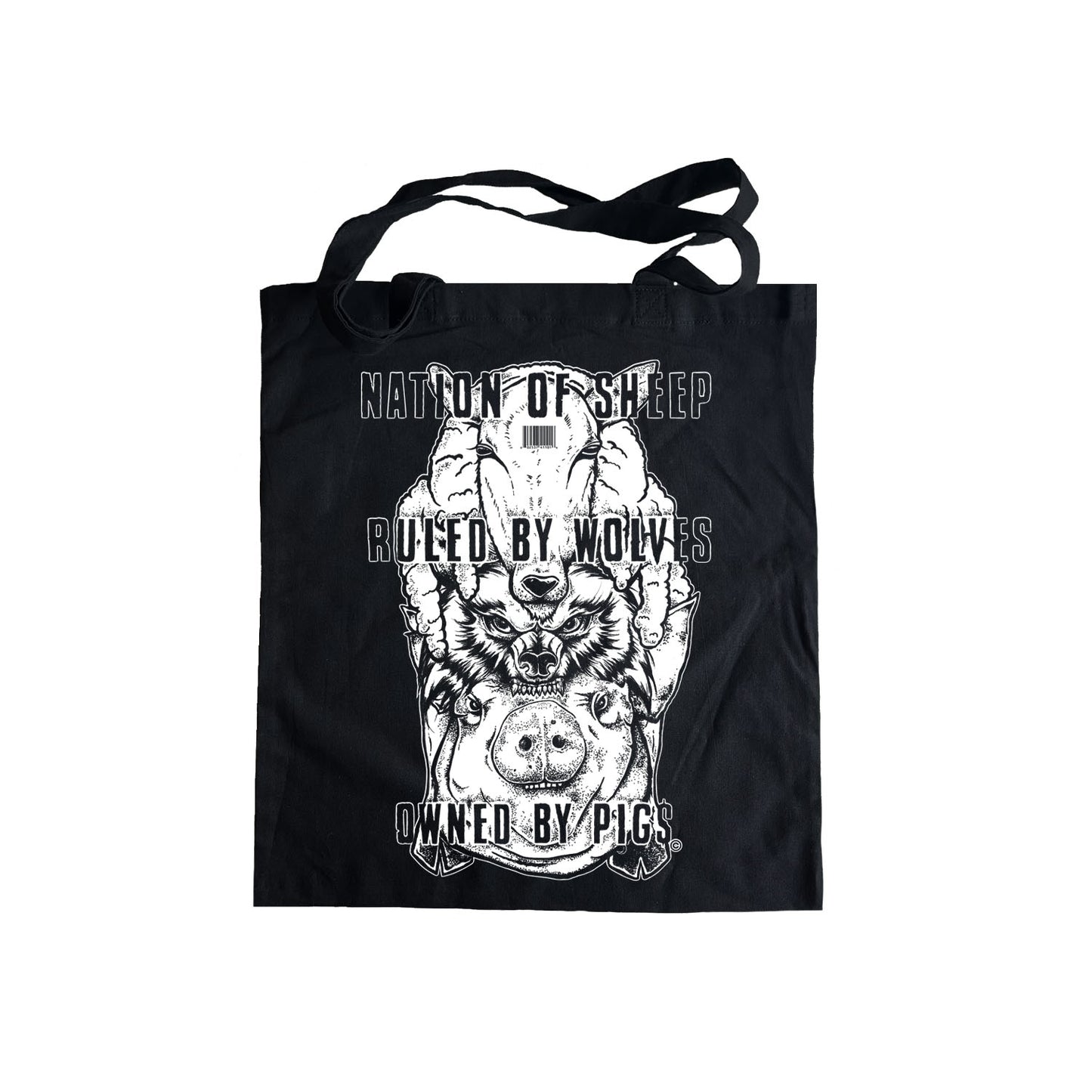 Rebel Against the Herd: Nation of Sheep, Led by Wolves, Owned by Pigs" Tote Bag