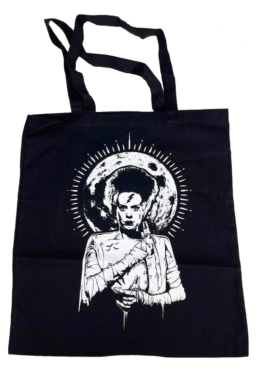 Monster Tote Bag, The Bride Of Frankenstein tote, Gothic Bag, Movie Lovers Gift