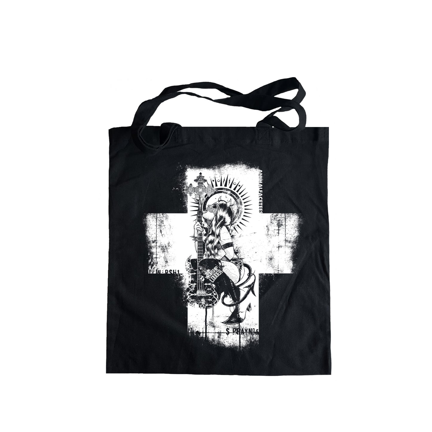 Devil Gothic Girl with Electric Guitar Tote Bag