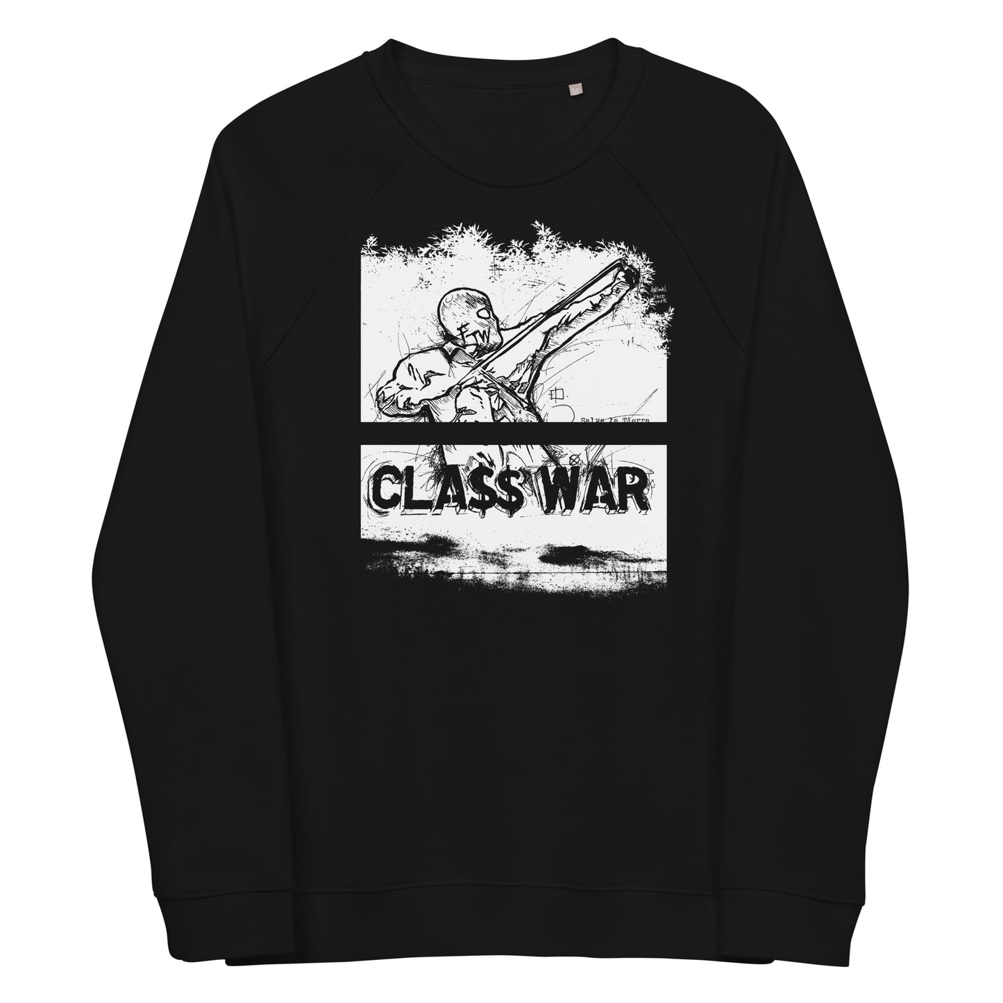 Class War Graphic Unisex Organic Raglan Sweatshirt