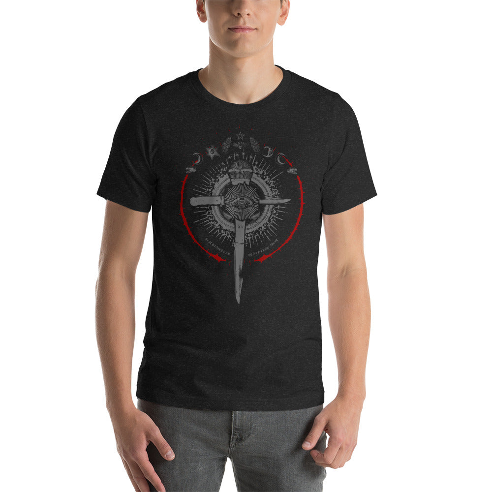 Knife Cross Alchemy  Shirt, Gothic Clothes. Singers Shirt, Satanic Shirt, Musician Shirt